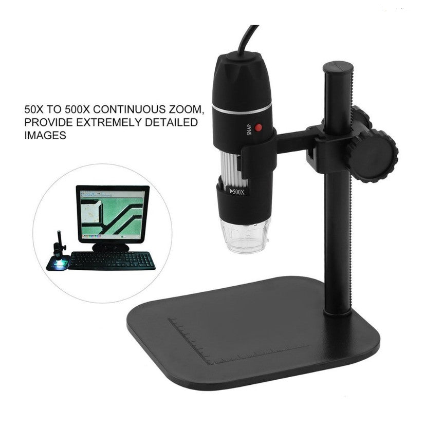 Black Digital Microscope Camera with Magnifier Lens